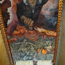 Mural in the City Hall: Don Miguel Hidalgo, Mexico's father of its independence